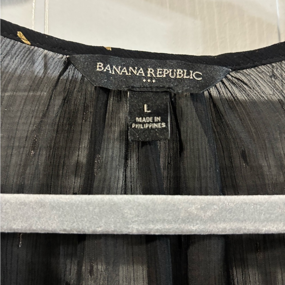 Banana Republic Black Blouse with Gold Dots - Picture 2 of 3